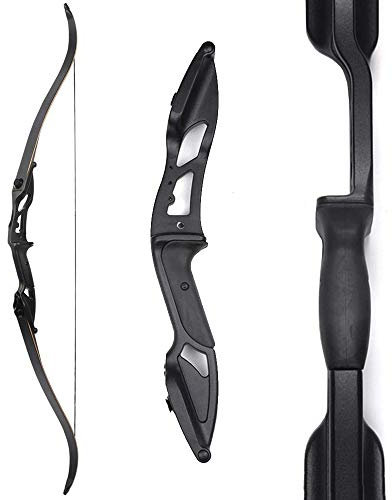 SHARROW 30-50lbs Bogenschießen Jagd Takedown Recurve Bogen 56 Zoll Jagdbogen Erwachsene Bogen Aluminiumlegierung Riser Rechte Hand (Schwarz, 50lbs)