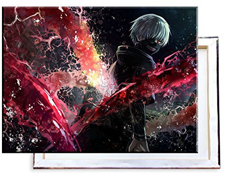 Unified Distribution Tokyo Ghoul Kaneki - 80x60 cm - Bilder & Kunstdrucke fertig auf Leinwand aufgespannt und in erstklassiger Druckqualität