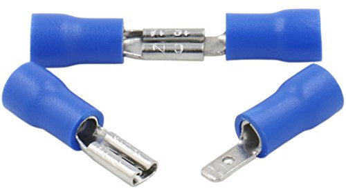 Heschen Stecker/Buchse Schnellkupplungen Vinyl isoliert, FDD+MDD2-110, 2.8 x 0.5mm Kabelschuh, für 1.5-2.5mm² (16-14 AWG), Blau, 100Pack