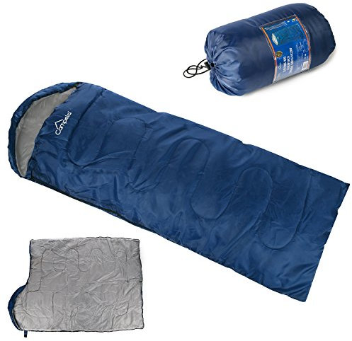 Campela Touristenschlafsack, Mumienschlafsack, Komfort, Temperaturbereich - 5 Grad bis 15 Grad C, Schlafsack 210 x 75 cm, CA0040BLU
