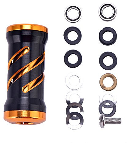 knob,Angelrolle Griff Angelrolle Kurbel Metall Power Knob Griff Griffrolle Angelrolle Ersatzteile mit Armaturen für Spinnrollen(Schwarz & Gold)
