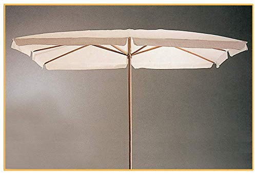 Luxurygarden Ombrellone da Giardino 3x4, Palo Centrale in Legno Top in Poliestere Bianco - 300x400