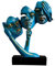 Abstrakte Statue Dekoration,Menschliche Ornamente,Skulptur Der DREI Weisen Männer Wie DREI Weise Affen, Akzente, See No Evil, Hear No Evil, Speak No Evi,Blau