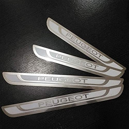 4 PièCes Acier Inoxydable Plaques Seuil Porte Voiture pour Peugeot 308 208 508 207 3008 2008 307, Bande Bienvenue Protecteur Porte Voiture, PéDale Autocollant, Accessoire DéCoration Armatures Caisse