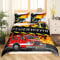 Loussiesd Feuerwehr Themen Bettwäsche-Set,Feuerwehrwagen Bettwäsche 155x220cmfür Jungen Kinder Jugendliche Zimmer Dekorativ Fahrzeug-Auto-Bettbezug-Set,Coole Feuerwehrmänner Bettwäsche
