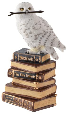 Veronese Design 708-7755 Dekofigur Cat Zauberschneeeule mit Zauberstab auf Büchern 14 cm Figur Hexe