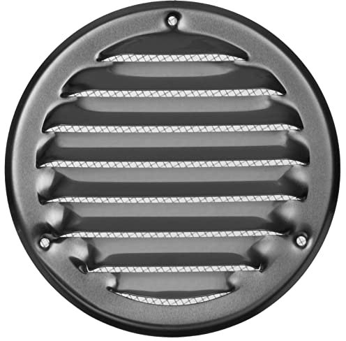 Ø 100mm Rotonda Griglia di Ventilazione in Alluminio - Griglie D'Aerazione con Rete Anti Insetti