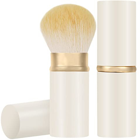 Ziehbarer Kabuki-Bürste, Reise-Puder-Fachbürste für Gesichtsmake-up | Portabels Make-up-Bürste für Foundation, Blush, Bronzer, Polieren, makelloses Pulverkosmetik, tierfreundlich mit Deckel
