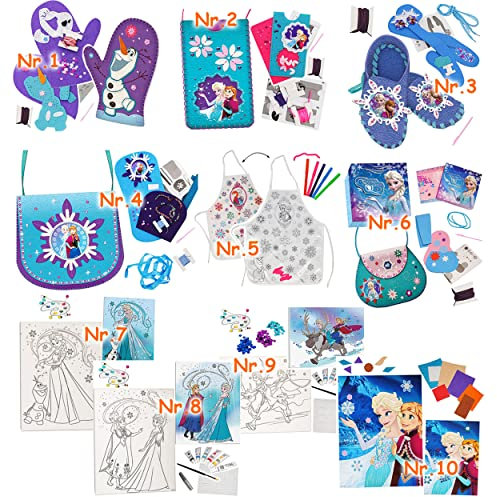 alles-meine.de GmbH Bastelset zum Bemalen - Schürze - Frozen - die Eiskönigin - 5 bis 8 Jahre/Gr. 116-140 - groß mit Malstiften - selbstgestalten - Kinderschürze - Malset..