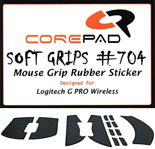 Corepad Soft Grips - Selbstklebende vorgeschnittene Anti-Rutsch Aufkleber für PC Gaming Mäuse (Black, Logitech G PRO Wireless)