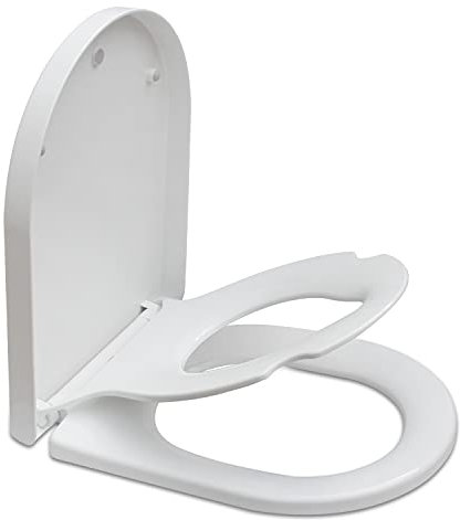 Siège de toilette familial avec siège enfant intégré, siège de toilette à fermeture douce, nettoyage rapide et fixation par le haut, forme de D