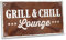 ARTFAVES® Gartenschild - Grill & Chill Lounge | Shabby Chic Vintage Gartendeko, Schild mit Spruch zum Thema Garten/Grillen/Rost Optik | Größe: 30 x 15 cm