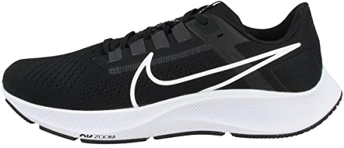 NIKE Men's Air Zoom Pegasus 38 Sneaker, Black White Anthracite Volt, 8 UK