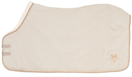 Abschwitzdecke mit Fellkragen Beige Glitzer (145cm)