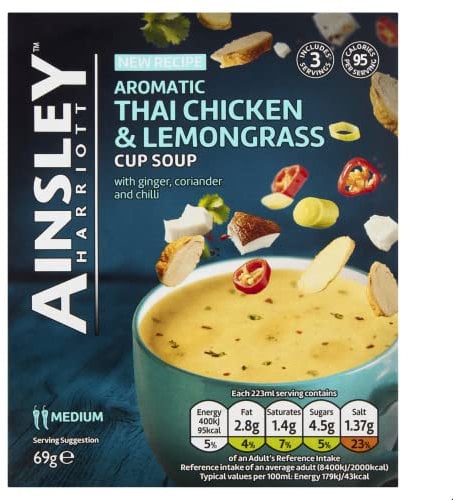 Ainsley Harriott Thai Chicken and lemongrass 3 x 69g, Pack of 8 (24 sachets)
