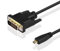 La Brodée Micro HDMI auf DVI Adapter Kabel, Micro HDMI Stecker auf DVI 24+1 DVI-D Kabel Stecker für Monitor/Display/Projektor Video Konverter Kabel (1,8 m)