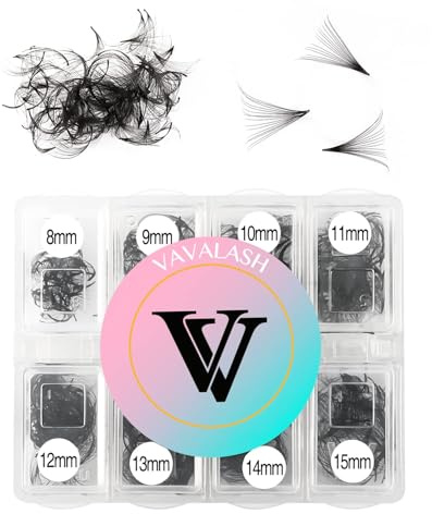 VAVALASH 600 Fans Premade Fans Eyelash Extensions 5D-24D Premade Lash Fans 8-15mm Mixed Length Promade Loose Fans Thin Base Premade Volume Lash Extension(16D-0.05-D-8-15mm)