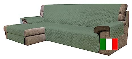Moonange - Copridivano 2 posti con Penisola - Seduta 200 cm - Copridivano Impermeabile - Copridivano Angolare - Antiscivolo - Antimacchia - Reversibile - Antigraffio - Antipelo - Verde