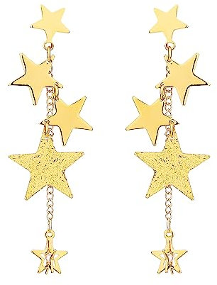 18 Karat Gold Stern Ohrhänger - Quasten Ohrringe, Meteor-Stern-Ohrringe, Statement-Schmuck für Frauen Mädchen - Weihnachten, Geburtstagsfeier, Valentinstag