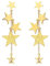 18 Karat Gold Stern Ohrhänger - Quasten Ohrringe, Meteor-Stern-Ohrringe, Statement-Schmuck für Frauen Mädchen - Weihnachten, Geburtstagsfeier, Valentinstag