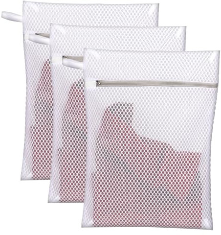 KALIONE Net Wäschebeutel, 3 Stück Mesh Wäschesäcke,Waben-Dessousbeutel mit Aufhängeschlaufe,empfindliche Wäschebeutel, feine Wäschebeutel für Unterwäsche, BHs, Socken, Babykleidung, Masken(30 x 40cm)