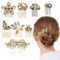 8 Pack Vintage Haar Seite Kämme für Frauen dekorative, Retro Gold Perle Strass Metall Haar Kamm Clips mit Zähnen Griff Kristall Braut Haarteil Pins für Hochzeit Zubehör