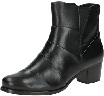 CAPRICE Damen Stiefeletten mit Absatz aus Leder mit Reißverschluss, Schwarz (Black Nappa), 37 EU