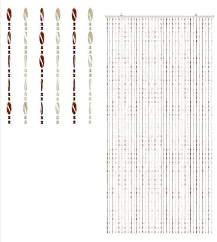 Acrylic Beaded Door Curtain Hanging FLy Screen Summer Blind (Brown Cream Beaded Door Curtain)