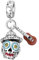 BIZK Damen Totenkopf Charm Anhänger für Armband 925 Sterling Silber Charm Bead Pendant für Europäische Armbänder und Halsketten