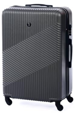 BERTOO Milano Reisekoffer mit Rollen - 99 Liter Hartschalenkoffer XXL mit Abnehmbaren Rollen - Strapazierfähige ABS Hartschale - 2 Stufiger Teleskopgriff - Zahlenschloss Koffer - 75x49x29 cm – Grau