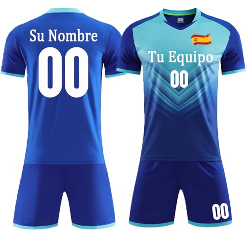 OXOQAQ Camiseta Futbol Personalizada Hombre Niño con Tu Nombre Y Número Logotipo del Equipo