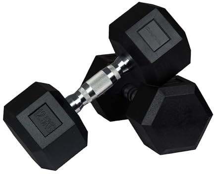 wuuhoo® Hexagon-Hanteln Dorian 2,5-27,5 kg Robuste, gummierte Gusseisen-Hanteln für Krafttraining zu Hause, ergonomischer Griff, perfekt fürs Homegym, auch als 2er-Set erhältlich 2 x 12,5 kg