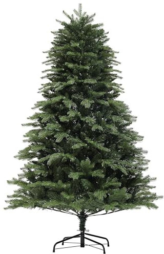 HOMCOM Künstlicher Weihnachtsbaum 180 cm künstlich Tannenbaum mit 848 Spitzen, Christbaum mit Schnellaufbau Klappsystem, Weihnachtsdeko inkl. Metallständer für drinnen