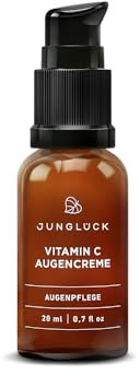 JUNGLÜCK Augencreme mit Vitamin C - Anti Aging Augenpflege gegen Augenringe und dunkle Schatten - Anti Müdigkeits Feuchtigkeitspflege mit Koffein zur sichtbaren Aufhellung der Augenpartie