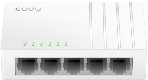Cudy GS105U Switch Gigabit Ethernet 5 Porte Con Jack Di Alimentazione USB-C Splitter Ethernet Desktop Custodia In Plastica Interruttore Non Schermato Plug & Play