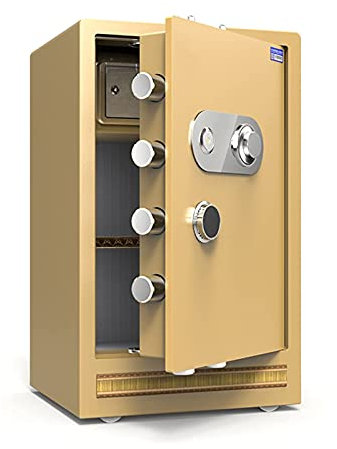 Tresor, Tresor, feuerfest, wasserdicht, Tresor, Tresor, Tresor, Tresor, Schrank, Tresor, Tresor, robuster Stahl, feuerfest, wasserdicht (Schwarz 80 x 45 x 38 cm) (Gold 60 x 39 x 32 cm), Tresor