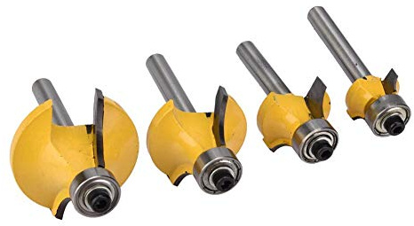 Alloy Woodworking Router Bit Set, Milling for Electric Trimmers for Carpenters, 4 Pieces, 1/2,3/8,1/4,1/8 Flutes