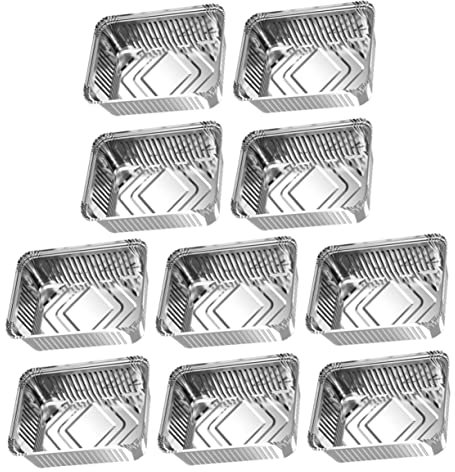 Zerodeko Sturdy Tin Foil Boxes for Cooking 10 Pieces BBQ Accessories for Outdoor and Indoor Activities