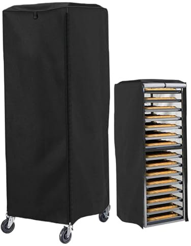 Jorzer Funda para Rejilla de panecillos de 58 x 71 x 162 cm Tela Oxford 210D con Cierre de Cremallera y Lateral Enrollable para Almacenamiento de panadería.