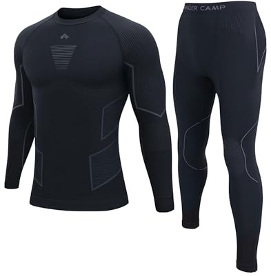 Pioneer Camp Thermounterwäsche Herren Set - Atmungsaktives & Warmes Material, Seamless Perfekte Passform funktionsunterwäsche, Skiunterwäsche - Geeignet für Verschiedene Sportarten und Freizeit