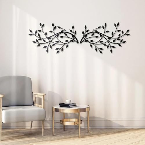 Jrudjsnhhty Branch Leaf Wall Hanging Decor Metal Iron Art Plant Olive Leaf Statue Wall Pendant Home Background Ornaments Sculpture Easy Install C