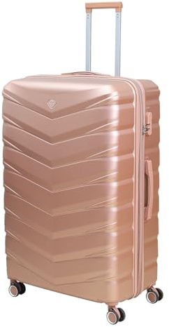 UNIQUE HOME LIVING 32 Extra Large Suitcase, Expandable Travel Suitcase with 4 Dual Spinner Wheels, Hard Shell ABS Hand Luggage Travel Trolley Case with Lock, Lightweight, Durable, Rose Gold, 140L