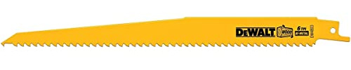 DEWALT Reciprocating Saw Blades, Tapered Back, Bi-Metal, 9-Inch 6-TPI, 5-Pack (DW4803)