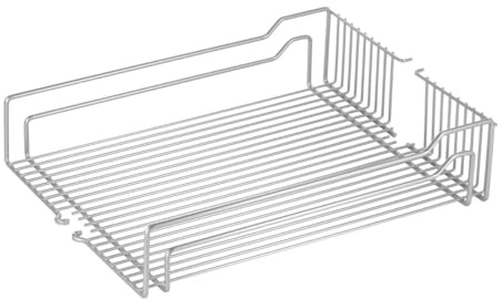 Einhängeboden Einhängekorb für Hoch-Schrank Dispensa/Drahtkorb für 40er Apothekerschrank / 350 x 467 x 110 mm/Stahl Silbergrau (matt verchromt) von SO-TECH®