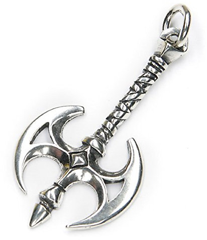Battle Axe Jewellery 925 Sterling Silver, Pendant with Eyelet: 5cm