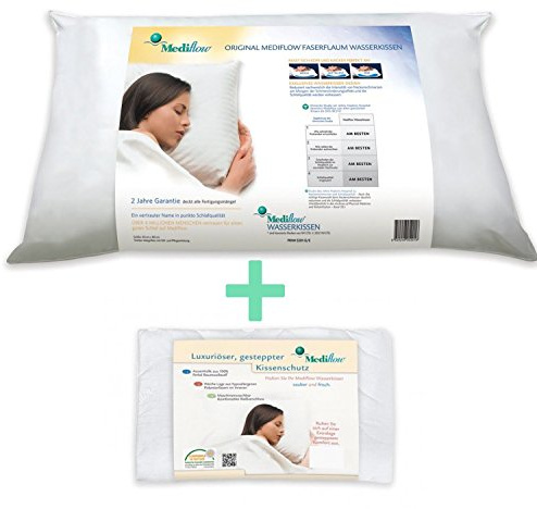 Das Original Mediflow Wasserkissen 5231 mit Luxusschonbezug im Kombipack - Größe 40x80