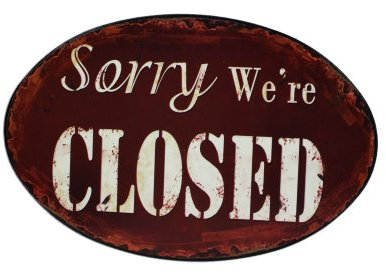 condecoro Blechschild - Sorry we´re Closed - Shabby Vintage Schild Wandbild