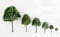 7 x Modell Baum - Laubbäume für Landschaft Modellbau Modelleisenbahn H0