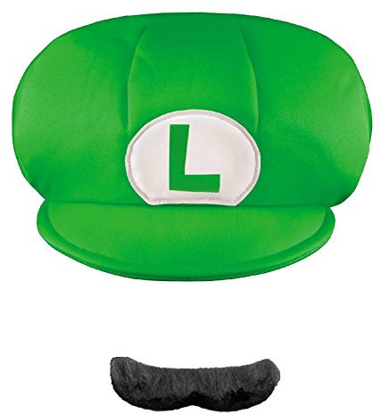 Super Mario Bros. Kinder Luigi Hut Und Schnurrbart Zubehörteil - Einheitsgröße