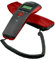 Easyteck Telefono Fisso G101 - Telefono - Telefono a filo compatto - Telefono con Tasti Grandi - Telefono Analogico da Tavolo e Parete, con cavo (Rosso)